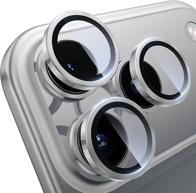 WSKEN for iPhone 17 Pro/iPhone 17 Pro Max Camera Lens Protector | Original Shooting Mode, Individual Metal Cover Film, Shatterproof HD Tempered Glass Camera Screen Protector, Silver by SmartProtectionGreenerFuture