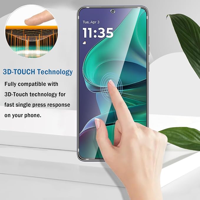 2+2 Pack for Moto G Stylus 2025/Moto Edge 60 Stylus Screen Protector with Camera Lens Protector,9H Tempered Glass Film,HD Clear Scratch Resistant,Bubble-Free for Motorola Moto G Stylus 5G 2025 Screen Protector - Image 5