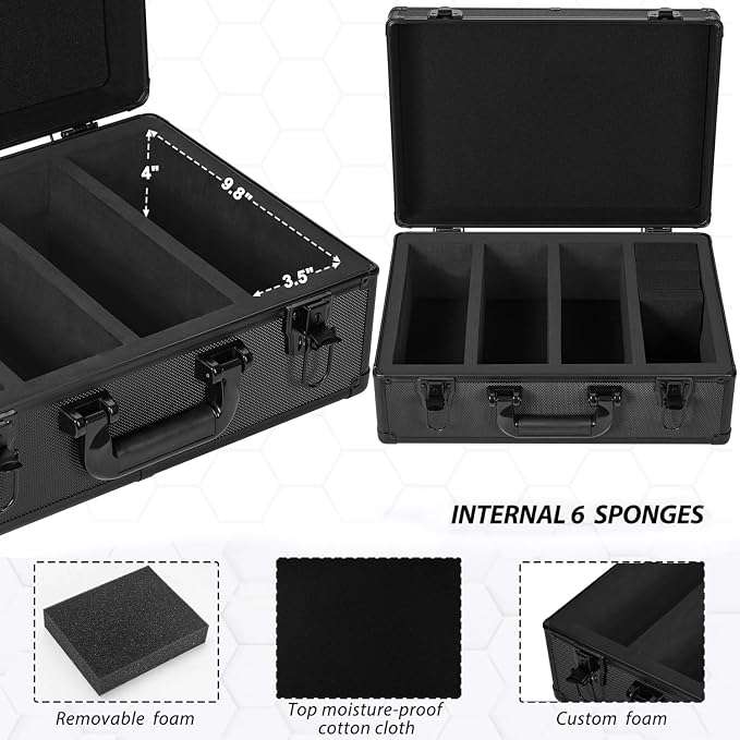 Graded Card Case, Storage Organizer Box for Sports Trading Card Slab Holder | Protable Aluminum Alloy Graded Card Storage Box Compatible with 150+ Card Slabs - Sports Trading Card Case Fits PSA, CSG, BGS - Image 5