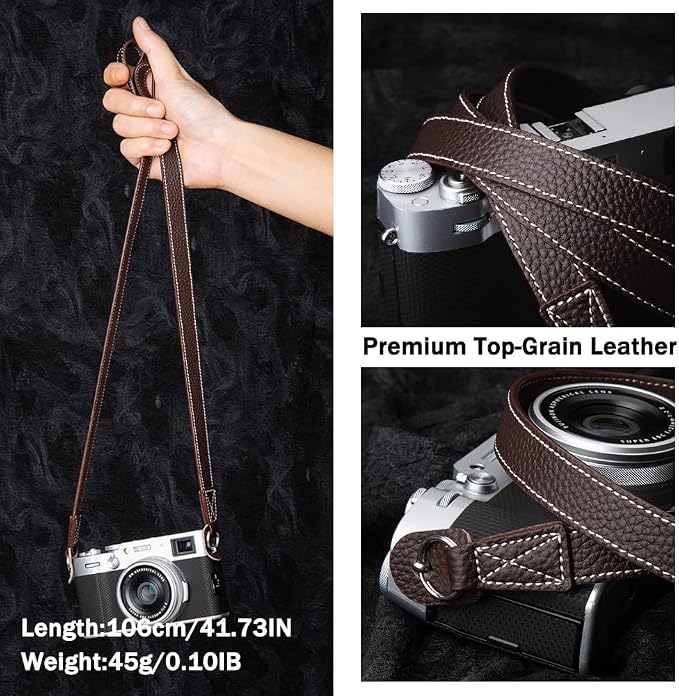 Vintage Minimalist Genuine Leather Camera Strap Crazy Horse Leather Shoulder Strap For DSLR For Fuji For Nikon For LEICA - Image 9