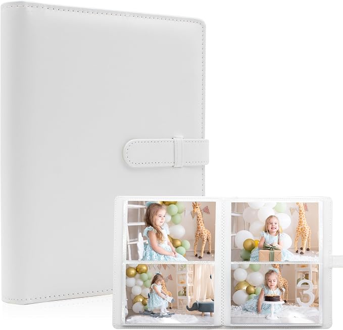 Photo Albums 4x6 Pictures – 152 Pockets Vegan Leather Cover Memory Album Book, Suitable for Family Wedding Boys Girls and Babies Storage (White) by Tugle