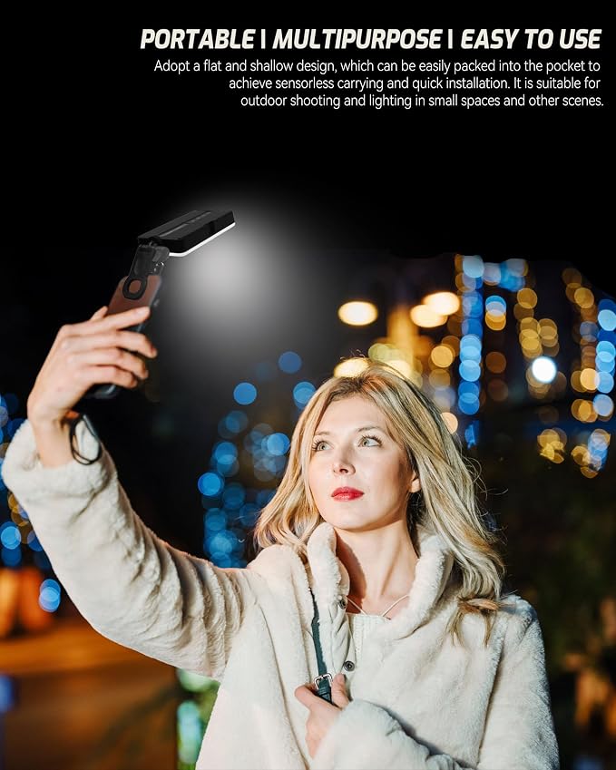 Portable Selfie Light for iPhone: 90 LED Rechargeable Phone Fill Lights, Ring Light for Camera Picture, Makeup Photo, Video Conferences, Laptop Use, Zoom Meetings, TikTok, Vlog Photography - Image 6