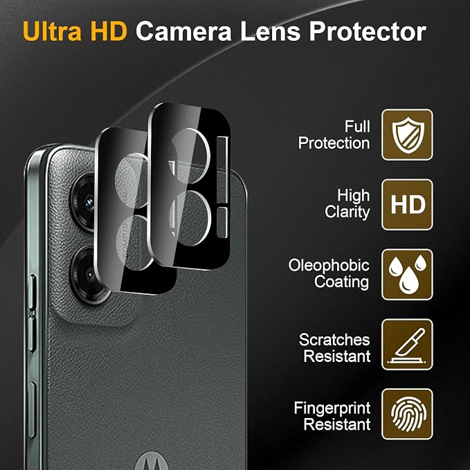 3 Pack Privacy Screen Protector for Motorola Moto G 5G 2024 With 3 Pack Camera Lens Protector, Anti Spy Tempered Glass Film, 9H Hardness, Black Protector, Anti-Scratch, Bubble Free - Image 5