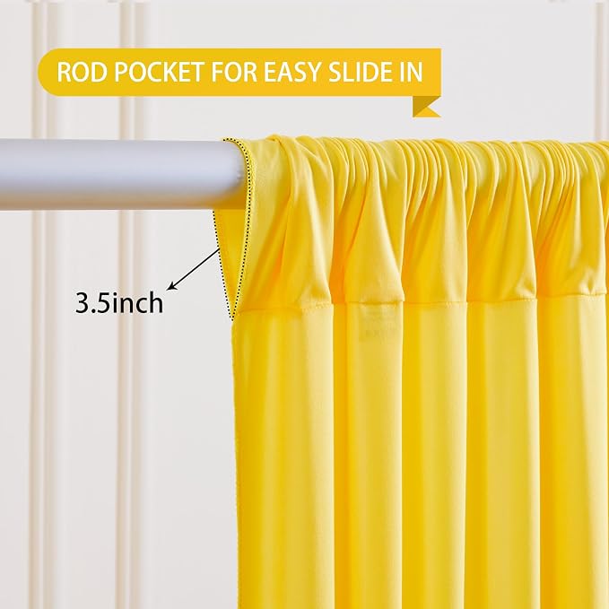Yellow Backdrop Curtains-Wrinkle-Free Polyester Photography Drapes Party Curtain Background for Baby Shower Wedding Decorations- 40 X10FT - Image 5