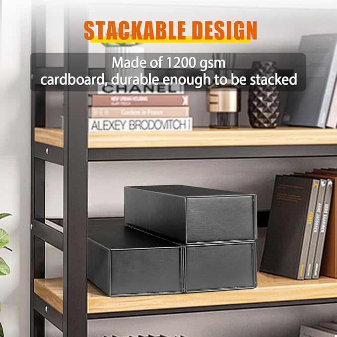 tutata Cassette Tape Storage Box, Cassette Tape Holder 14.25 x 4.5 x 3 Inch, Store Up to 20 Cassette Cases – 1 Pack - Image 4