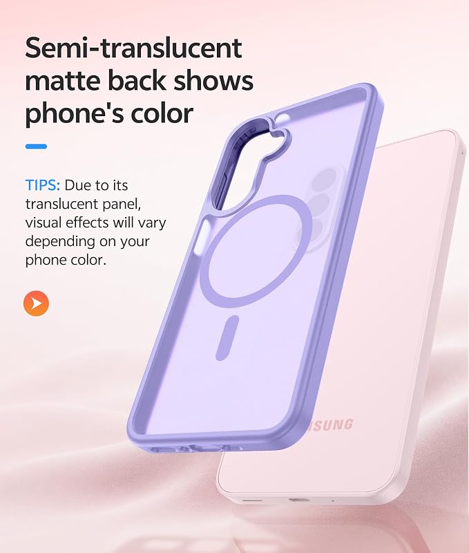 FNTCASE for Galaxy A27 5G Phone Case, Fit for Magsafe, Screen Protector | Translucent Matte, 14FT Military Grade Drop Protection, Slim Shockproof Protective, for Samsung A 27 4G Cover, Light Purple - Image 5