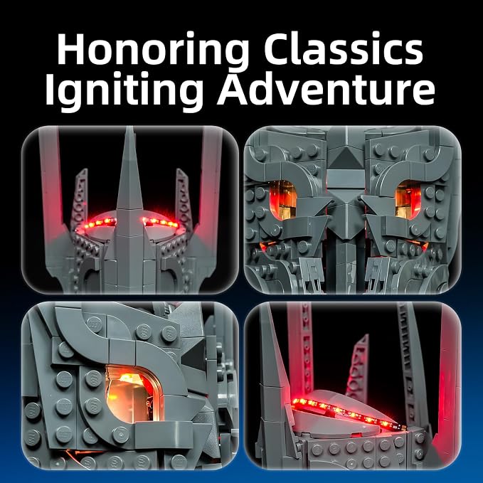 YEABRICKS LED Light for Lego-11373 Icons The Lord of the Rings: Sauron's Helmet Building Blocks Model (Building Set NOT Included) - Image 4
