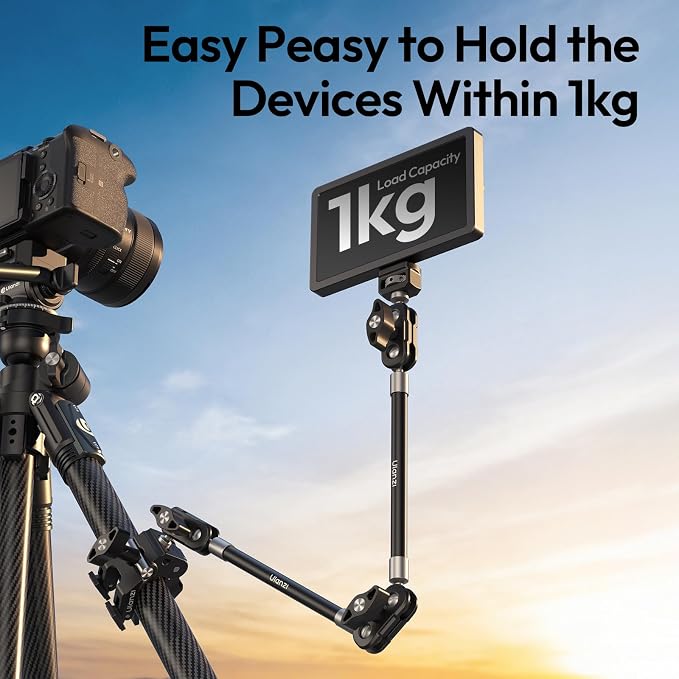 ULANZI CO78 22" Magic Arm w Super Clamp Desk C Clamp, 1kg Load Articulating | Arm, Overhead Phone Mount Holder for Compact Camera, Action Camera, Small Video Light, Cell Phone,Monitors - Image 6