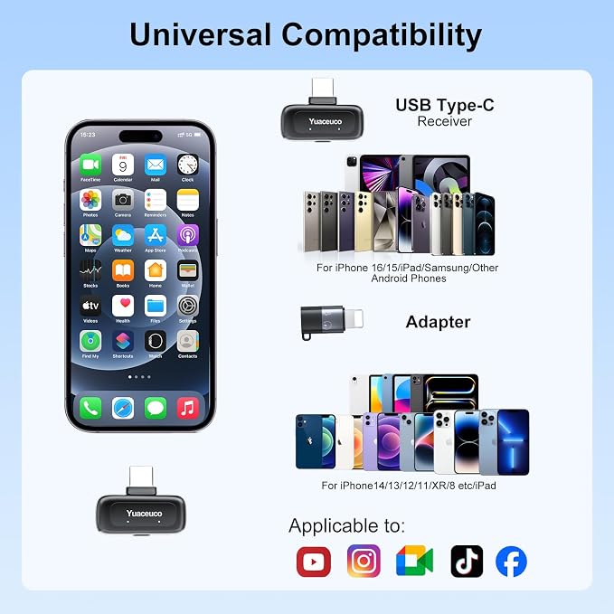Mini Wireless Microphone for iPhone Android Tablets | with Noise Reduction, 30h Charging Case, 3 Voice Changer, Plug & Play Mini Mic for iPhone Vlogging, Video Recording, Podcast - Image 7