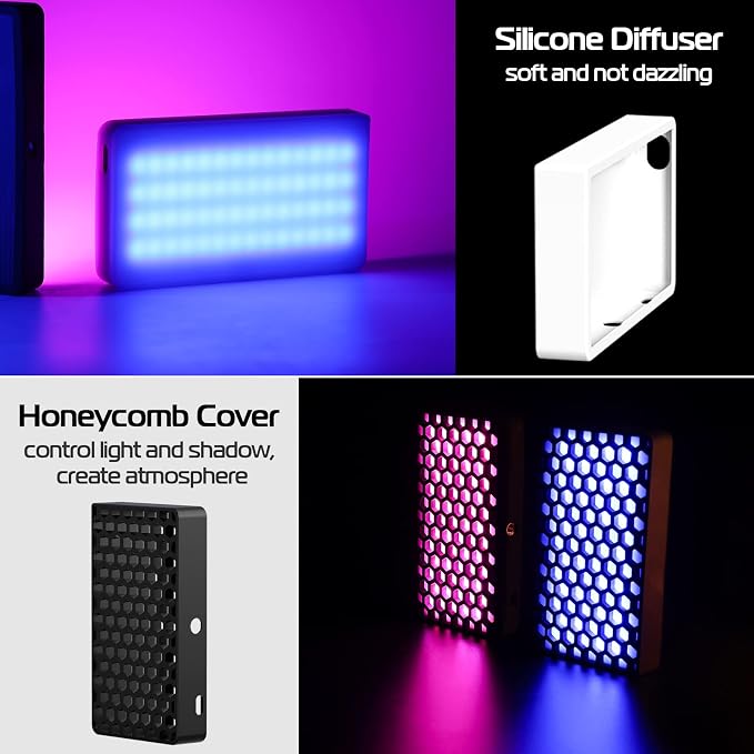 ULANZI LT002 RGB Video Light, Portable LED Camera Light Panel 0-360 Full Color, CRI 95+ 2500-9000K LED Video Light, 4000mAh Rechargeable LED DSLR Lighting for Vlogging, Photography, Video Recording - Image 3