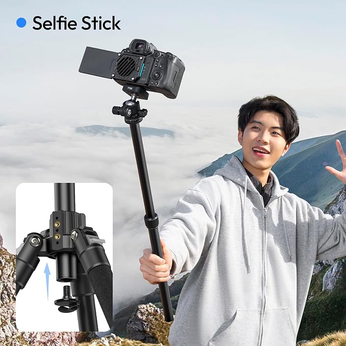 ULANZI TT53 Camera Tripod, 70.8” Travel Tripod for DSLR/Phone, Heavy Duty Fold Portable Stand with 360° Ball Head UKA Quick Release Plate, Lightweight Compact for Photography Vlogging Video Shooting - Image 9