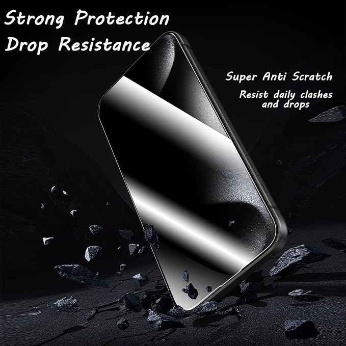 2 Pcs Privacy Screen Protector for iPhone 15/16 6.1" | Tempered Glass, Auto Dust-Elimination Installation, 9H Hardness, Bubble Free, Easy Installation, Anti-Spy, Case Friendly - Image 4