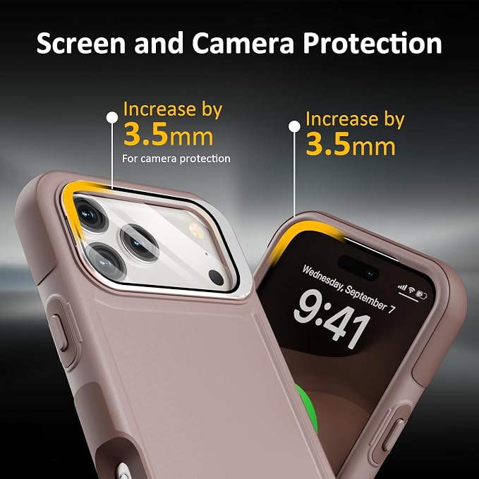 Follaroma Magnetic for iPhone 17 Pro Max Case with Camera Stand,Light Brown | Built-in Glass Camera Cover Stand,Compatible with MagSafe,Heavy Duty Shockproof Protective,Military-Grade Anti-DropDual Case - Image 7
