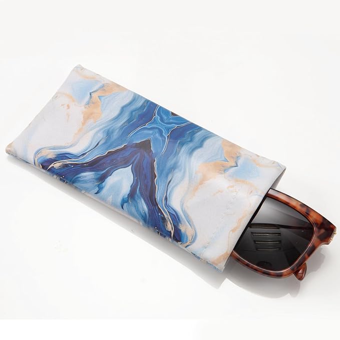 TRIUMPH VISION Eyeglass Case Glasses Case Soft Sunglass Pouch Sleeve 3 Pack | Slim Lightweight Alternative to Bulky Case, Leather Lined Protect Lens, Squeeze Easy to Use, Stylish Portable for Daily Use - Image 3