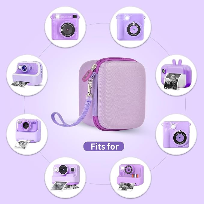 PAIYULE Kids Instant Print Camera Case for ESOXOFFORE for Dylanto | Hard Shell,Mesh Pocket,Wrist Strap,for Gofunly,for GREENKINDER,for DUDUDRAGON,for Zostuic,for Careenoah (Box Only)SkyBlue - Image 2