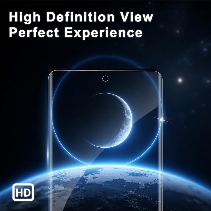 2+2 Pack for Motorola Edge 2025 Screen Protector and Camera Protectors, Fingerprint Support, Case Friendly, Bubble-Free, Anti-Scratch, 9H Hardness, HD Clear Glass Screen Protector for Edge 2025 - Image 6