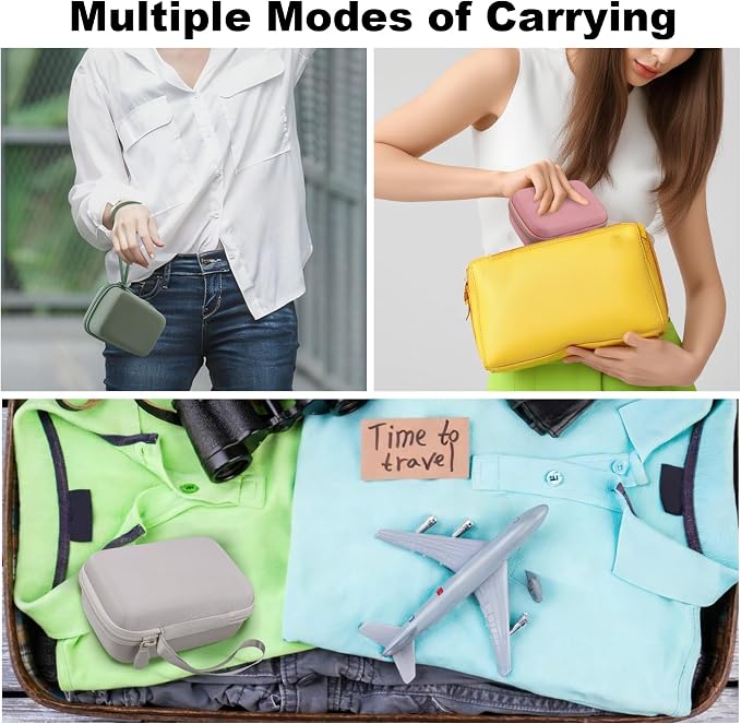 Hard Travel Case for Fujifilm Instax Mini Link+ & Link 3/2 Printer | Shockproof, With Handle, Hard Shell Exterior, Storage Compartment, Portable Carrying Box, Clay White Case - Image 9