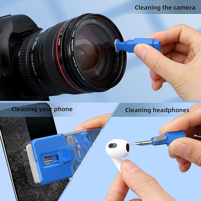 Keyboard Cleaner & Laptop Cleaning Kit, All-in-1 for Computer PC, SkyBlue | Electronics Deep Cleaning Reusable Brush Tool, Screen-Safe Spray, for iPhone iPad Macbook Airpod Camera, Gaming Accessories - Image 4
