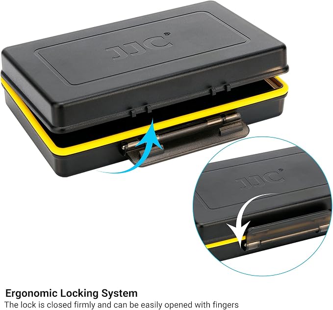 JJC 16 Slot AAA Battery Case, Shockproof & Water-Resistant Storage Box Holder Organizer Container with Molded EVA Interior and Ergonomic Locking System, Sturdy & Durable - Image 6
