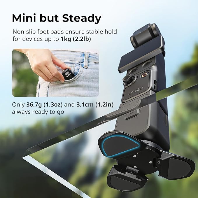 SMALLRIG Auto-Deploy Mini Tripod for DJI Pocket 4P/4/3, for Insta360 Luna | Aluminum Magnetic Stand with 1/4"-20 Screw for Xtra Muse & 360 Cameras, Compact Travel Vlog Action Camera Accessories - 6083 - Image 5