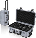 Relaxweex Rolling Camera Hard Case with 15 Padded Dividers & Wheels | Impact-resistant, Protective, Waterproof, Hard Shell Travel Case for Cameras, Lenses & Accessories, 22 x 14 x 9 Inch, Black by Relaxweex