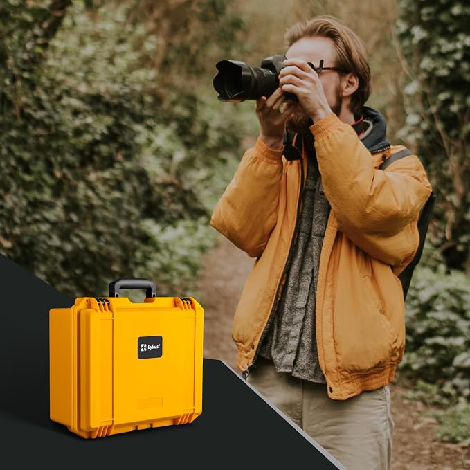 Lykus PVC1 Hard Case with Dividers for Cameras,Lenses,DJI Mavic/Air/Mini | For Photo Cameras,Drones,Portable Cameras and Their Mixes,6 Removable Dividers,Mesh Pockets,IP67 Waterproof,Shockproof - Image 6