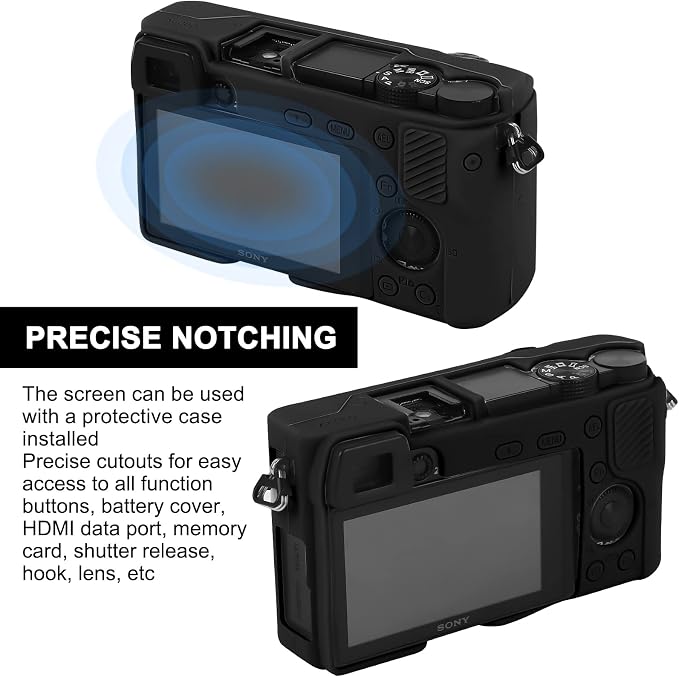 Easy Hood Case for Sony Alpha A6000 ILCE-6000 Digital Camera, Black | Soft Silicone,Anti-Scratch,Dustproof,Shockproof,Slim Fit,Enhanced Grip,Camera Skin Protector Accessories Protective Cover - Image 5