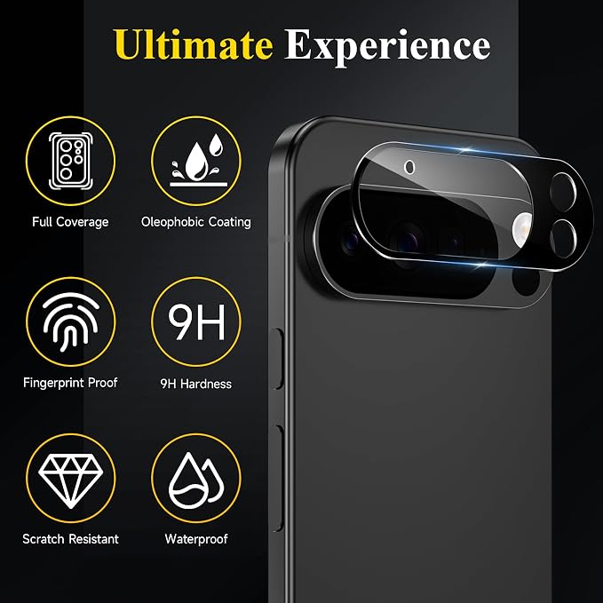 4 Pack Camera Lens Screen Protector for Google Pixel 9 Pro | 9H Tempered Glass Camera Lens Cover Decoration, Case Friendly, High Definition, Scratch-Resistant - Image 4