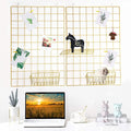 2 Pack Large Wall Grid Panels with Light and Clips, Photo Display Board, Picture Frame Collage Board, Wire Grid Wall Panel Room Decoration,Dark Gold | Picture Frames Collage , Wire Grid Wall Panel Room Decoration by GBYAN