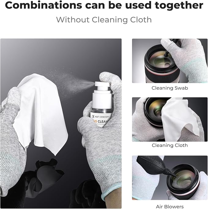 K&F CONCEPT Spray and Lens Cleaner Care Kit, Camera Lens Cleaner | Efficient Cleaning，Easy to Carry, for All Optical Glasses Telescopes Laptops Computers,MW02 - Image 5