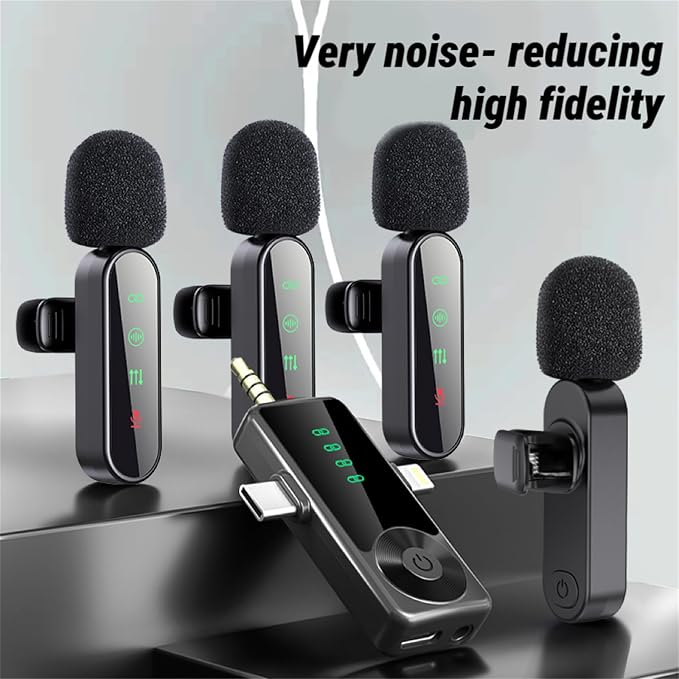 3 in 1/Four in one Wireless Lavalier Microphone for iPhone,iPad,Android,Camera,computer,mini Noise Reduction Recording Mic Ultra-Low Delay,for Vlog/ TikTok/YouTube Live Stream (Upgrade 4mic) - Image 6