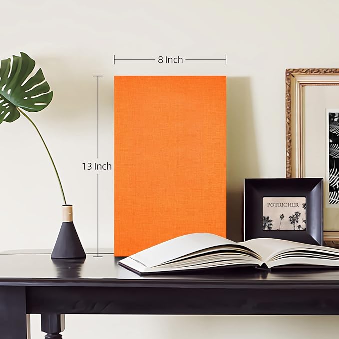 potricher Photo Album 4x6, 300 Pockets, Linen Cover, Orange | Small Capacity 4x6 Picture Albums with Horizontal Pockets, 4x6 Photo Book for Family, Wedding, Baby, Anniversary - Image 2