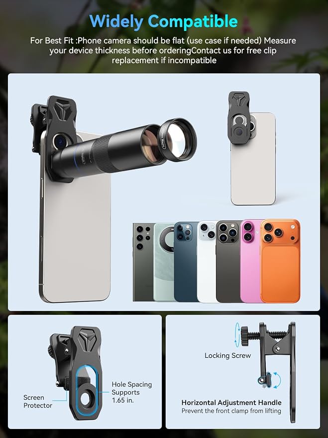 MIAO LAB 10X Telephoto Lens & 200mm Macro Lens, 2-in-1 Aluminum Phone Camera Lens Kit with Universal Clip. Phone Lens Attachment Fit for iPhone 16/15/14/13, Samsung, Android Phone and Most Smartphone - Image 7