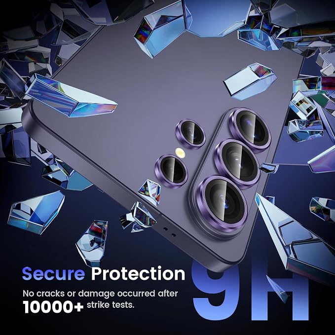 Tensea Compatible with Samsung Galaxy S26 Ultra Camera Lens Protector | 9H Tempered Glass Camera Cover Screen Protector Metal Individual Ring [Installation Tray][Case Friendly] - Image 5