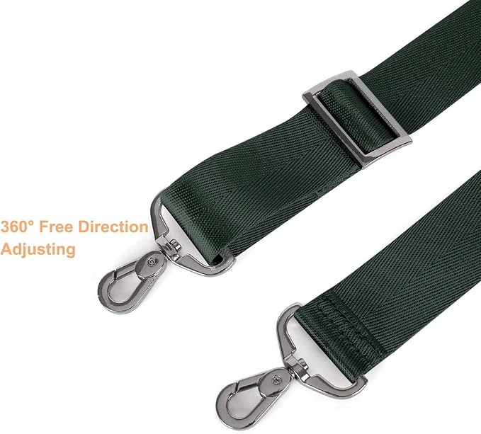 MOSISO 56 inch Shoulder Strap, Adjustable Soft Universal Non-Slip Strap | Thick Replacement Strap, Fit Padded with Metal Swivel Hooks for Laptop Shoulder Bag/Laptop Messenger Bag, Emerald Green - Image 3
