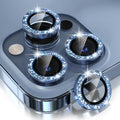 Choiche for iPhone 13 Pro/iPhone 13 Pro Max Camera Lens Protector | Ultra HD, Bling 9H Tempered Glass Camera Cover Screen Protector Metal Ring Decoration Accessories (Glitter-Sierra Blue) by Choiche