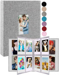 GPIRAL Mini Photo Album 208 Vertical Photos - Linen Front Window, Photo Album 2x3 Compatible with Fujifilm Instax Mini Film 7s 8 9 11, Polaroid 300, HP Sprocket, K-pop Photocards, Zip Printer, Grey by GPIRAL