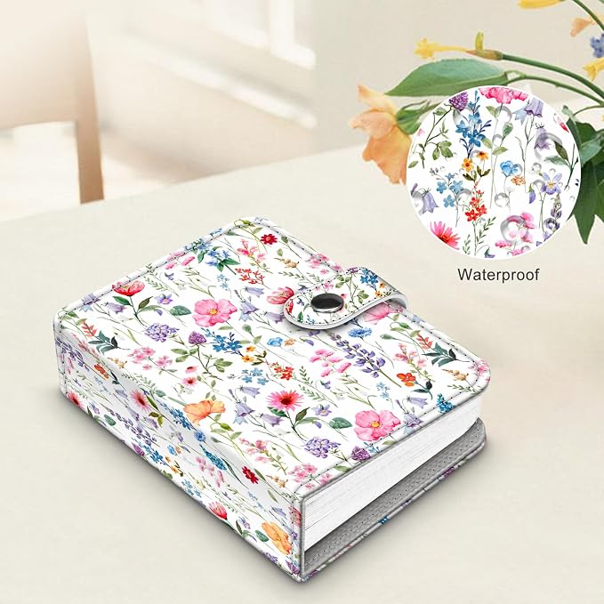 Fintie Mini Photos Album Book for 2x3 Inch Films - 52 Pockets Small Albums | For Fujifilm Instax Mini, Polaroid Hi-Print Pictures, Portable Kpop Photocard Holder, Travel Memory Book, Flower Fantasy - Image 7