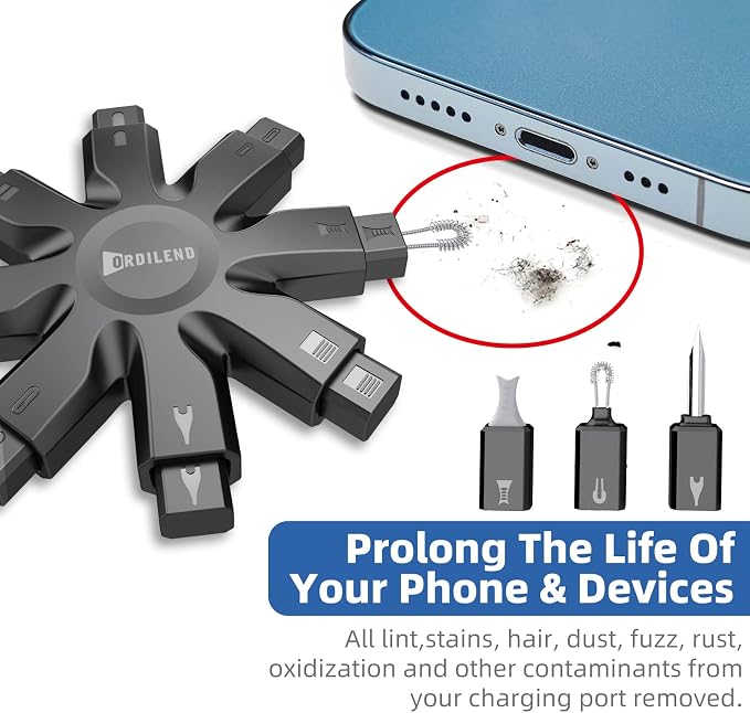 Ordilend iPhone Charging Cleaning Kit, All-in-1 for Airpod Speaker Cleaner | Electronics Deep Cleaning Reusable Brush Tool, Premium Silicone for iPhone iPad Macbook Airpod Camera, Gaming Accessories - Image 2