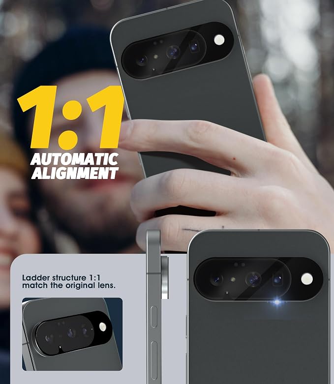 Orzero (5 Pack Camera Lens Protector for Google Pixel 9, Protector de Cámera Tempered Glass 9H Precise Camera Cutouts Anti-Scratch Does Not Affect Night Shots and Flash - Image 3