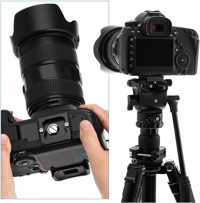Frienda Quick Release Plate Tripod 1/4-20 DSLR,Pu40,Black | Tripod Mount Plate, Camera Tripod Mount for DSLR Camera Tripod Ball Head , Metal, 1.9 x 1.5 x 0.4 Inch - Image 7
