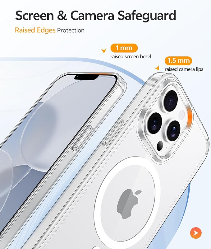 FNTCASE for iPhone 13 Pro Max Case Clear, Fit for Magsafe, Anti Yellowing | Magnetic Phone Cases, 14FT Military Grade Drop Protection, Slim Shockproof Protective Cover, Transparent - Image 4