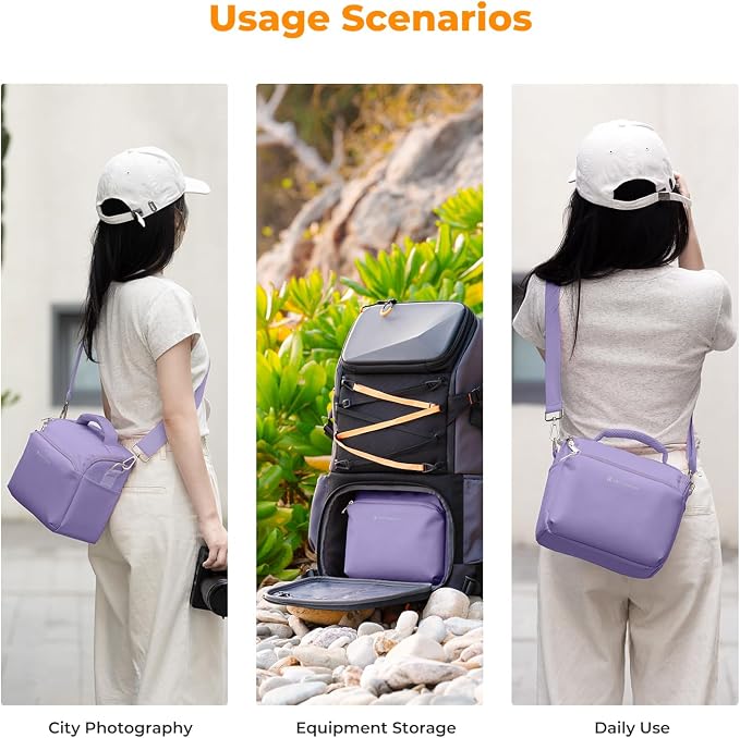 K&F CONCEPT Camera Sling Bag Small Crossbody Case | For DSLR/SLR Camera, Cute & Compact, Shoulder Photography Bags, Compatible for Canon/Nikon/Sony, BS09 - Image 8
