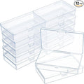 SATINIOR 12 Pack Clear Plastic Beads Storage Containers Box with Hinged Lid for Beads and More (5.2 x 3.03 x 1.18 Inch) by SATINIOR