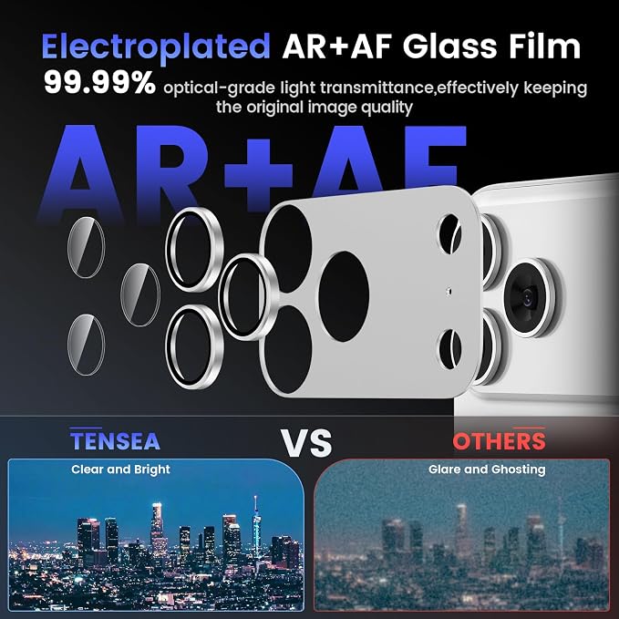 Tensea for iPhone 17 Pro Camera Lens Protector | Metal Aluminum Alloy Tempered Glass Cover Camera Screen Protector Accessories, Case Friendly - Image 3