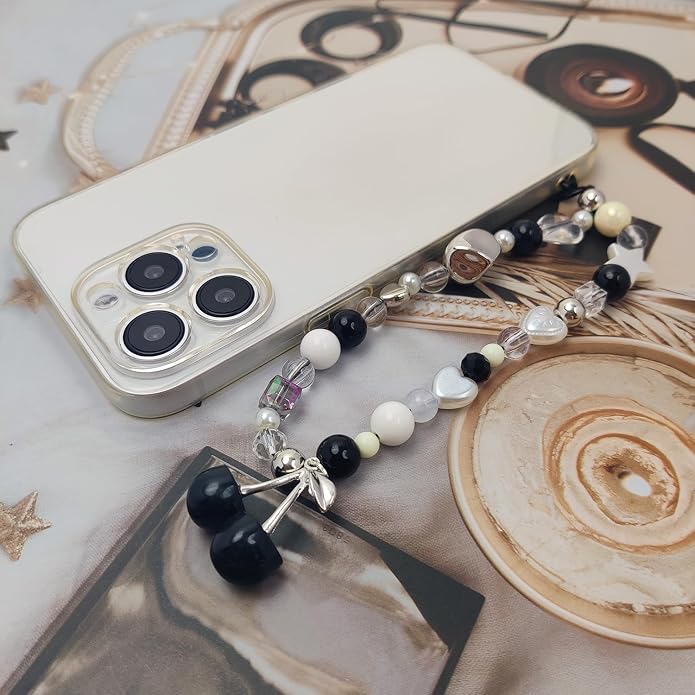 cioatu Phone Charms Cute Cherry Butterfly Cell Phone Lanyard Strap Wrist Strap for Bag Airpods Camera Pendants Decor - Image 5