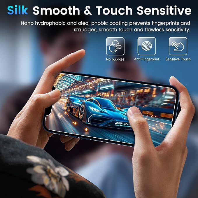 Fotbor for [3+3 Pack] iPhone 12 Screen Protector with Camera Lens Protector, 9H Shatterproof Tempered Glass Film with Easy Installation Frame, HD Clear Sensitive Full Coverage 6.1 Inch - Image 6