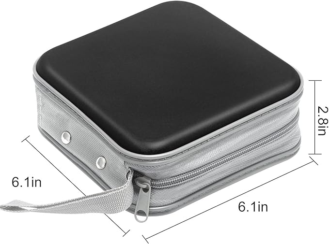 Siveit CD/DVD Cases 40 Capacity Disc Storage Binder for Car(Black) | Holders Wallet Hard Plastic CD/DVD Case for Car Home Office Travel - Image 6