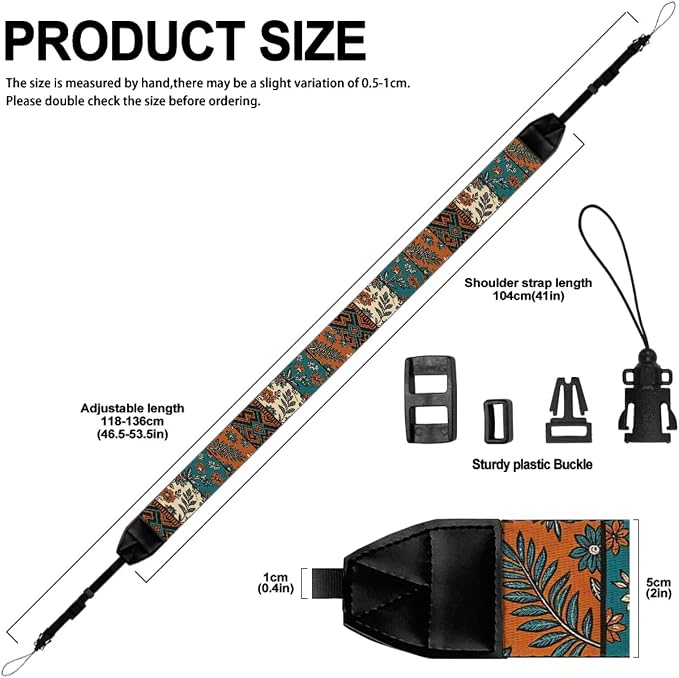 Coldinair Black Adjustable Camera Strap Universal Neck & Shoulder Soft Padded Strap for All DSLR Cameras,Binoculars - Image 6