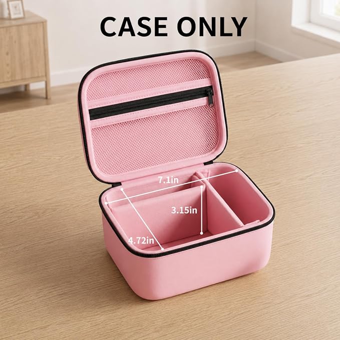 Comecase Large Travel 4K Vlogging Camera Case for Duluvulu/for AUREAPIX | Outdoor Camera Storage with 2 Dividers and Mesh Pocket, for Vloggers and Content Creators, Trip Ready, Pink - Case Only - Image 3